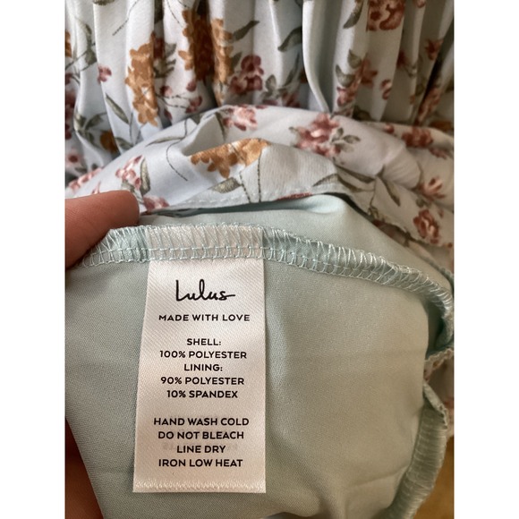 Lulus Floral Maxi Dress Womens Small Blue NWT Tiered Pleated Ruffle Romantic - Picture 6 of 6